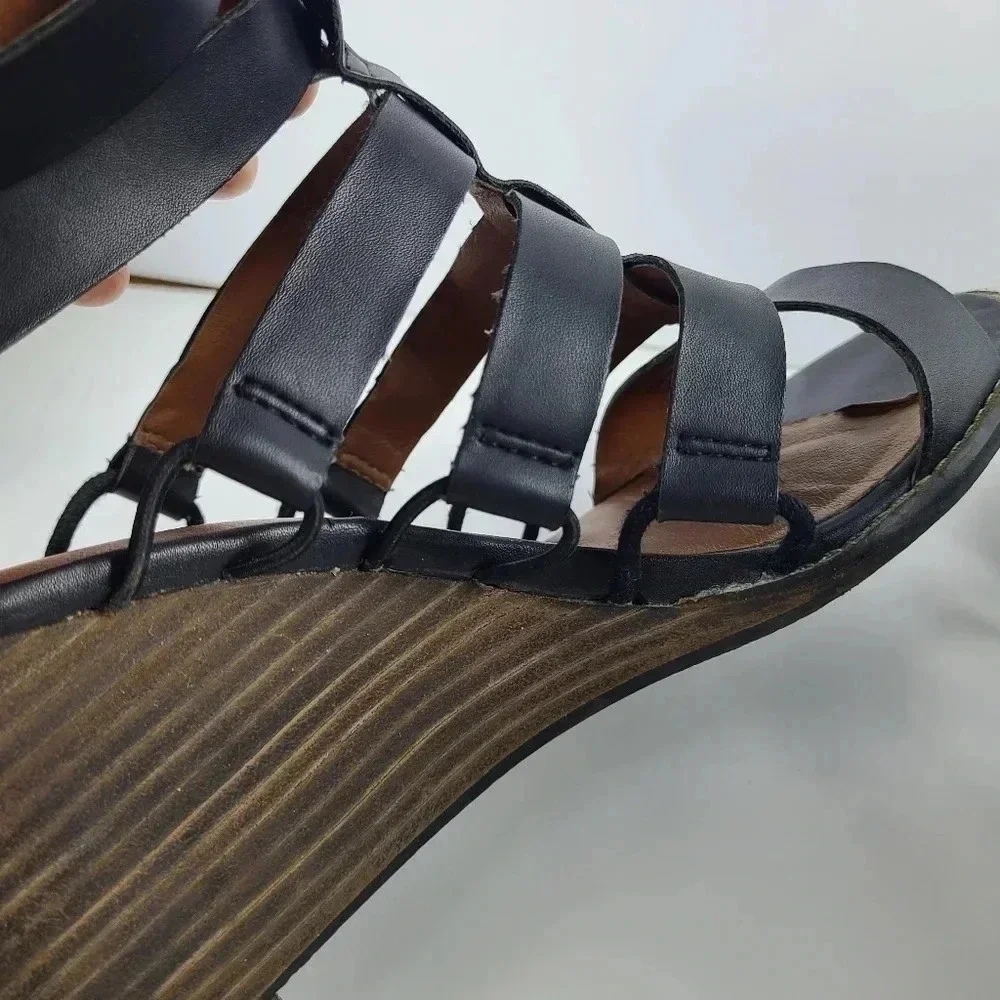 Lucky Brand Jensa black strappy wedge sandal